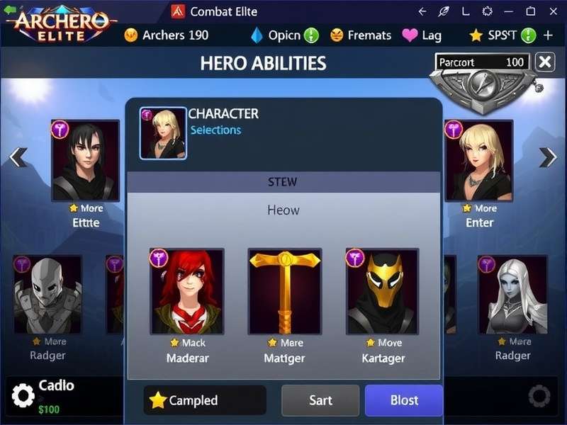 Archero Combat Elite Character Selection Screen